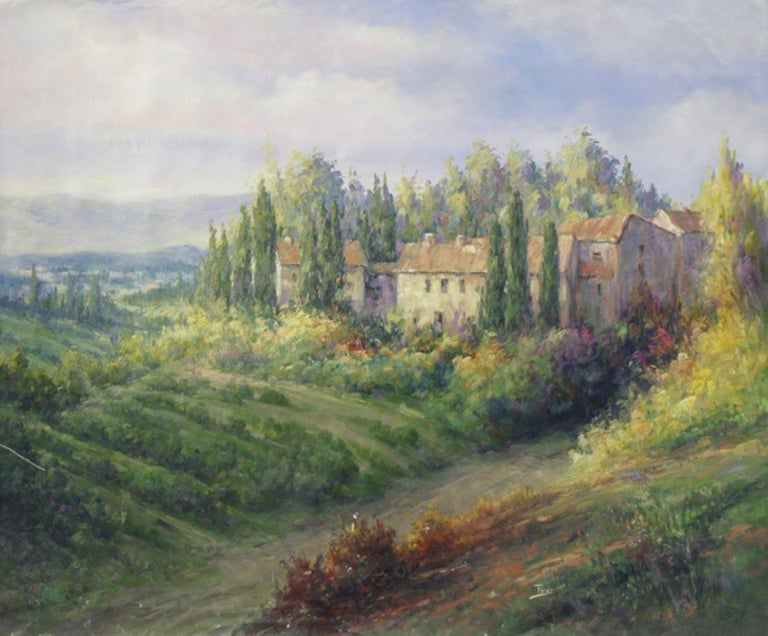 Alex Perez - Afternoon Lights in Tuscany-Original Oil on Unstretched