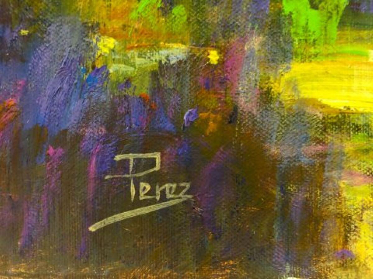 Colori di campagna - Acrilico su tela non tesa. Firmato, viene fornito con COA - Painting di Alex Perez