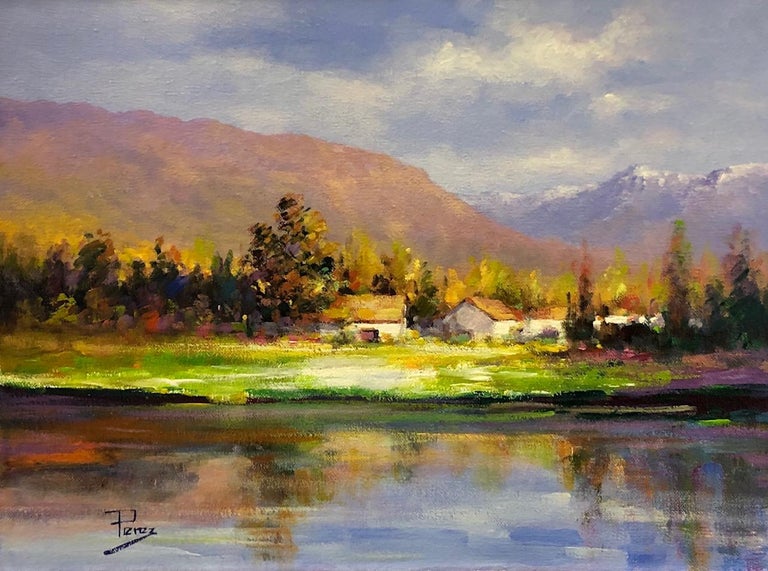 Alex Perez - Evening Splendor-Acrylic on Unstretched Canvas. Signed
