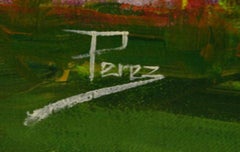 In the Meadow-Oil on Unstretched Canvas, Signed