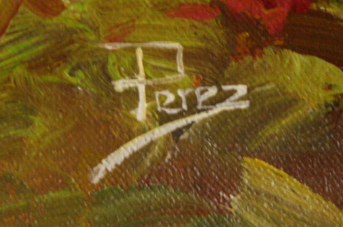 Nature Power-Oil on Unstretched Canvas, Signed by Artist - Painting by Alex Perez