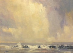 Study for Surf and Clouds-Original Oil on Unstretched Canvas, comes with COA