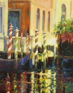 Venetian Sunset Impression-Oil on Canvas. Signed, comes with COA