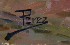 Vista di Venaco-Olio su tela non tesa. Firmato, viene fornito con COA