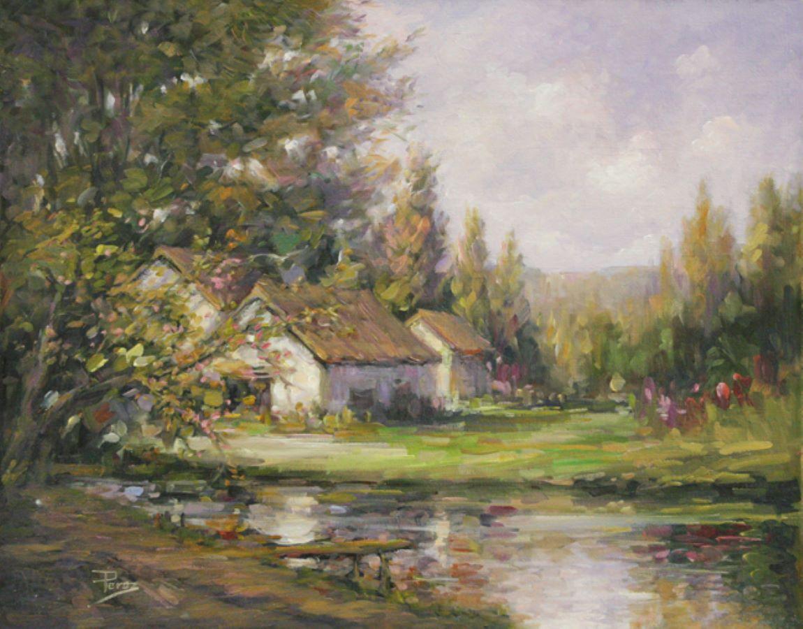 Alex Perez Landscape Painting - Water Retreat-Oil on Canvas. Signed by Artist, comes with COA