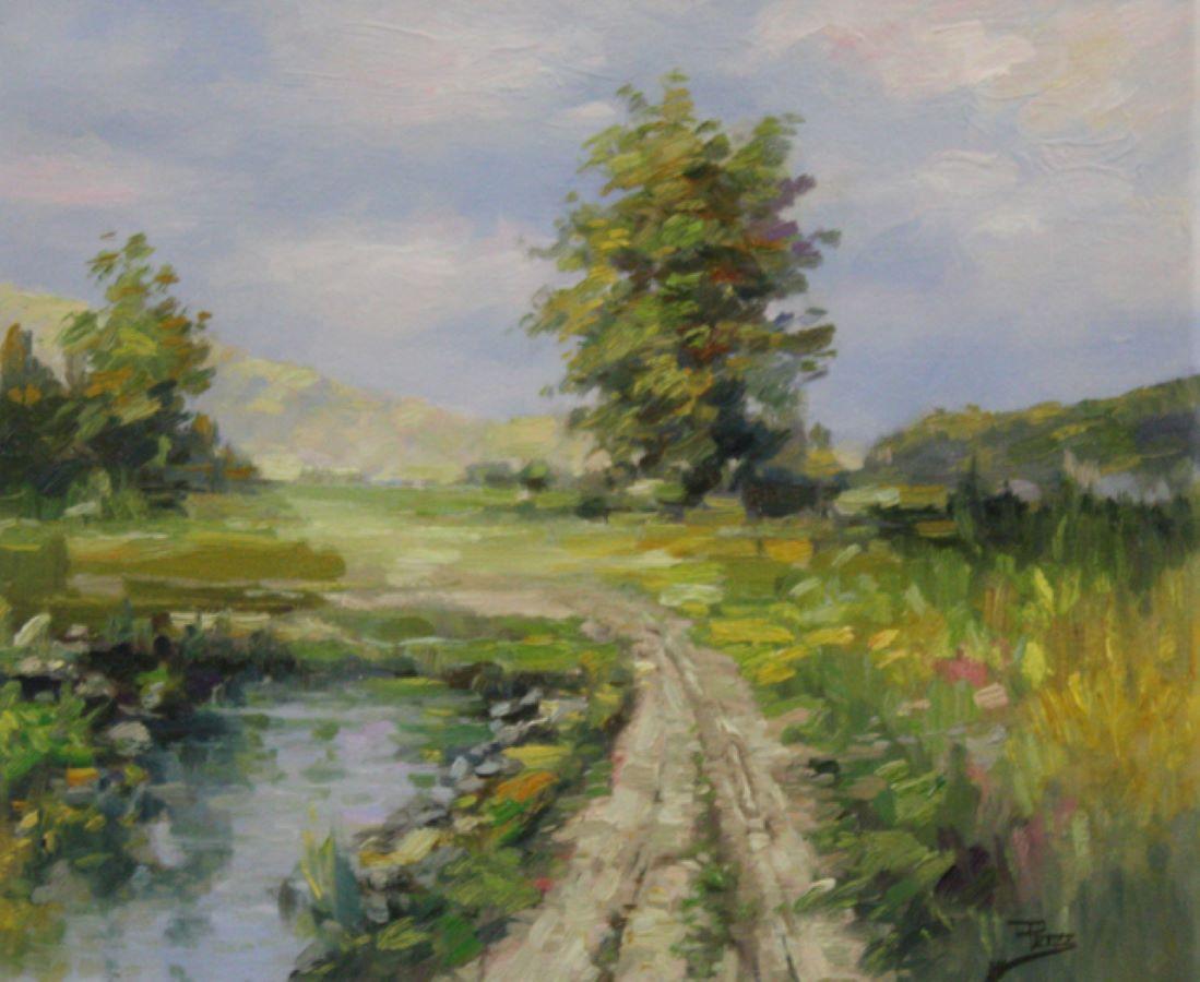 Landscape Painting de Alex Perez - Cosa salvaje-Oleo sobre lienzo. Firmado, viene con COA