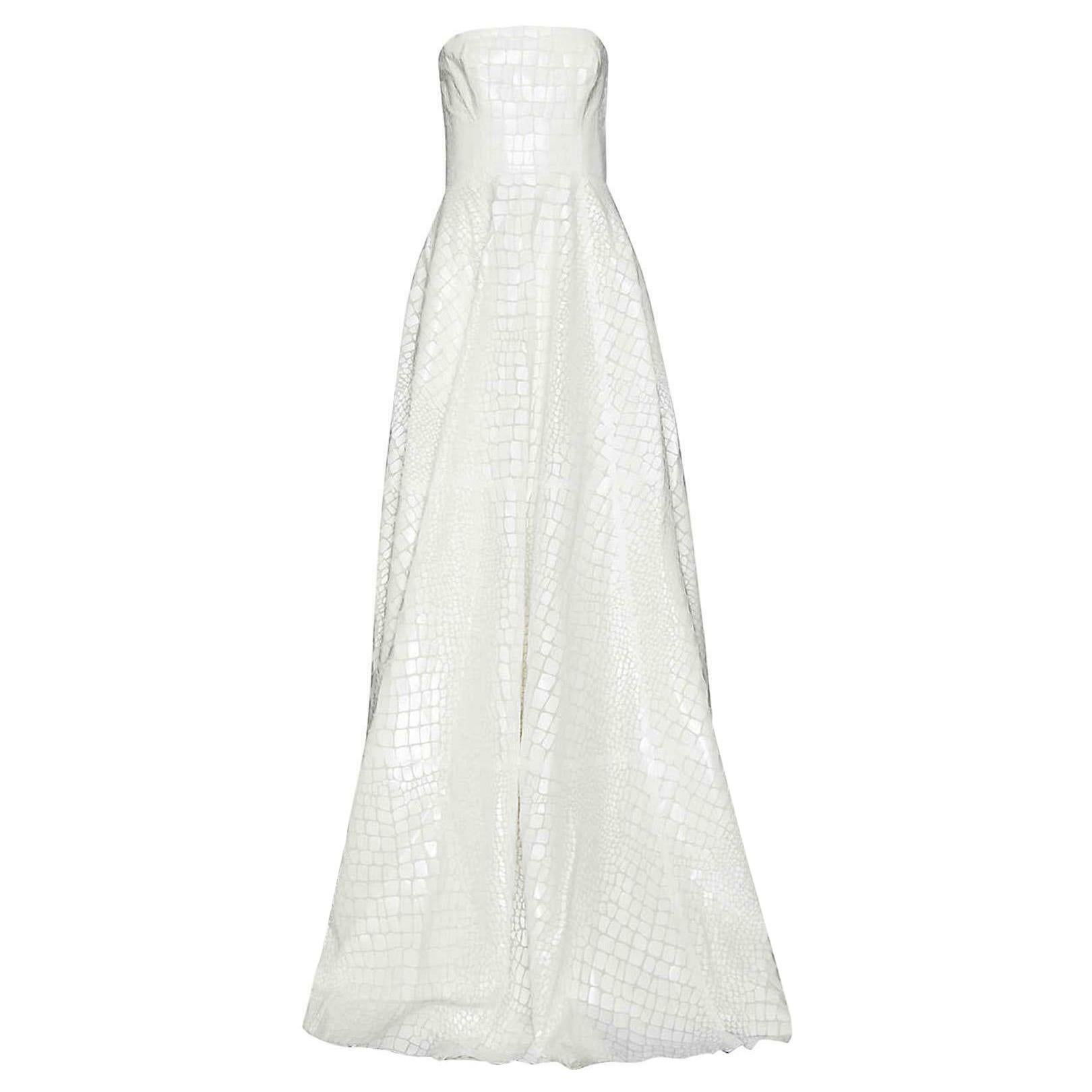 Alex Perry Adams Strapless Croc Effect Crepe Gown