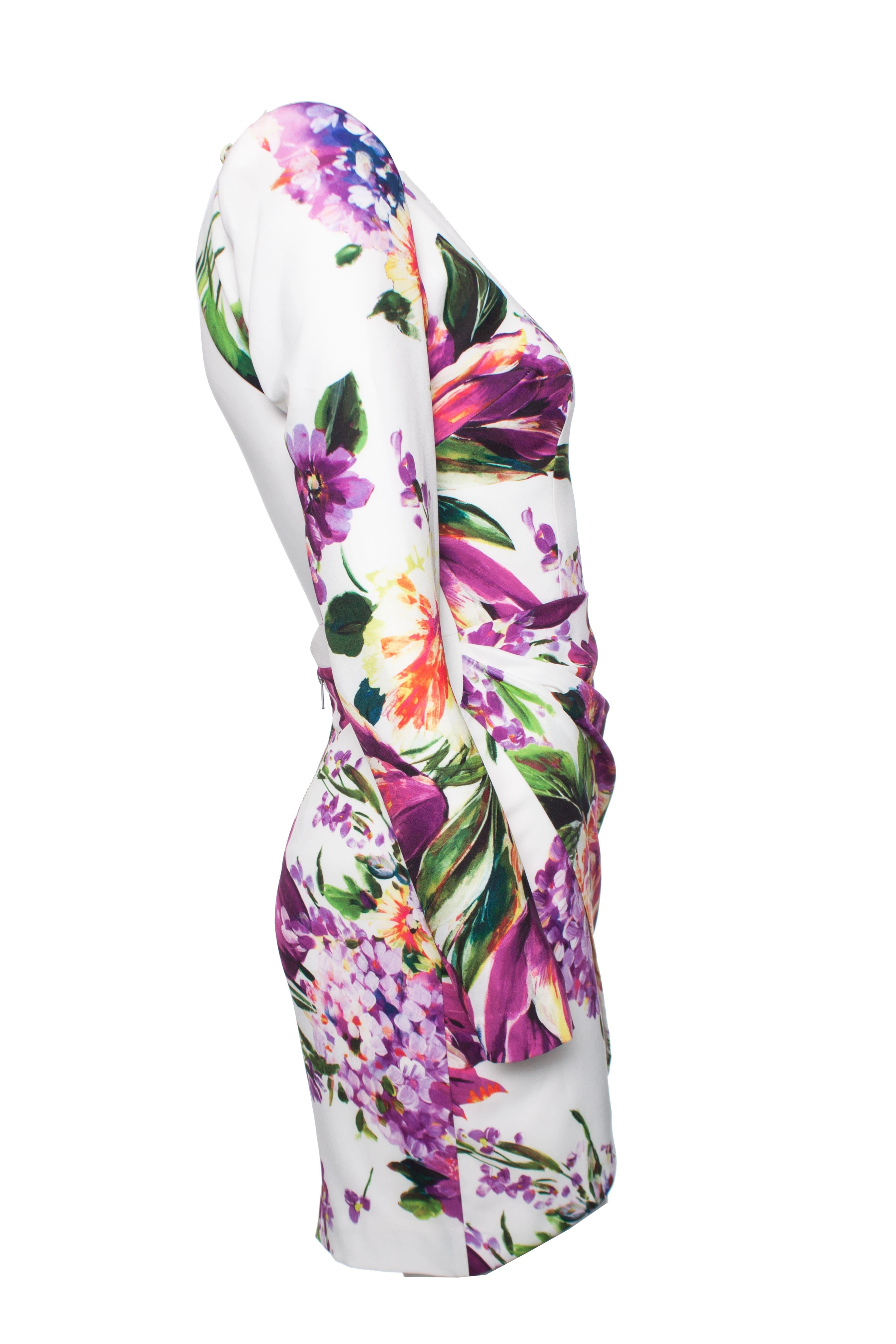 Alex Perry, minivestido con estampado floral Anais. en venta 1