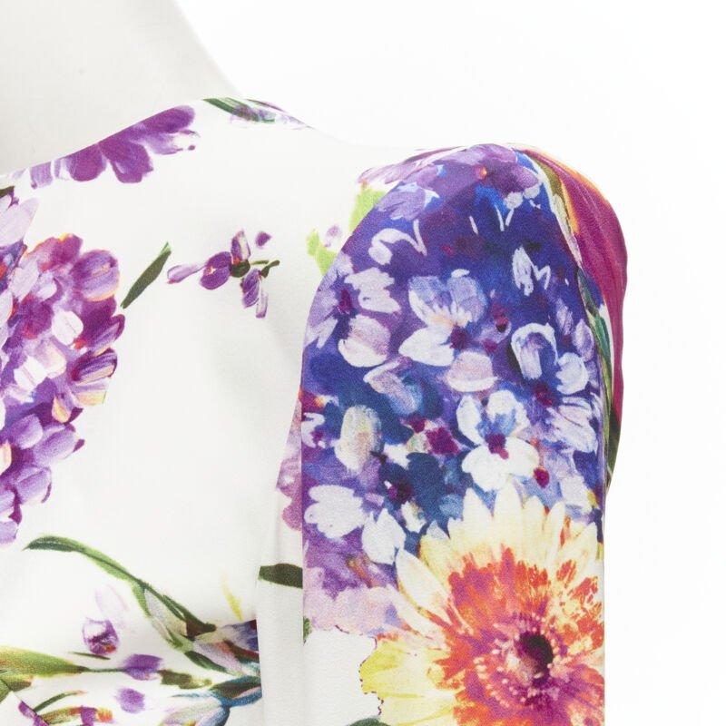 ALEX PERRY Anais white purple floral print open back wrap dress UK6 XS 1