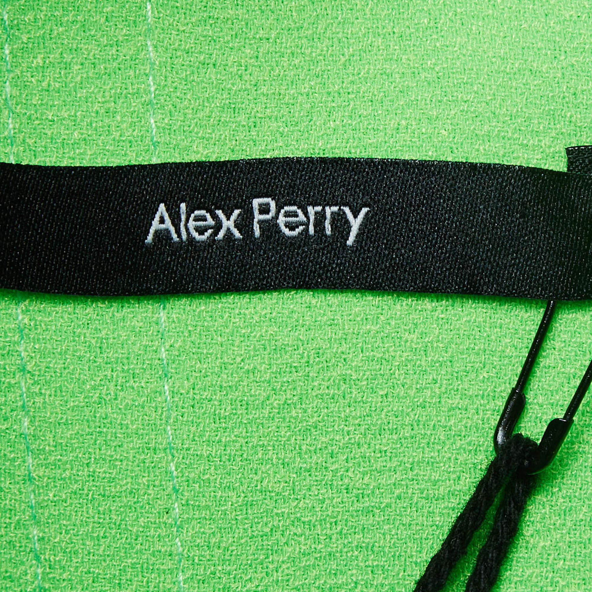 Alex Perry - Mini robe simple vert pomme en crêpe extensible M Neuf - En vente à Dubai, Al Qouz 2