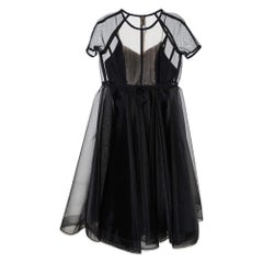 Alex Perry Black Mesh Briony Gown L