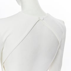 ALEX PERRY Courtney white satin crepe long sleeve cape evening dress US4 S