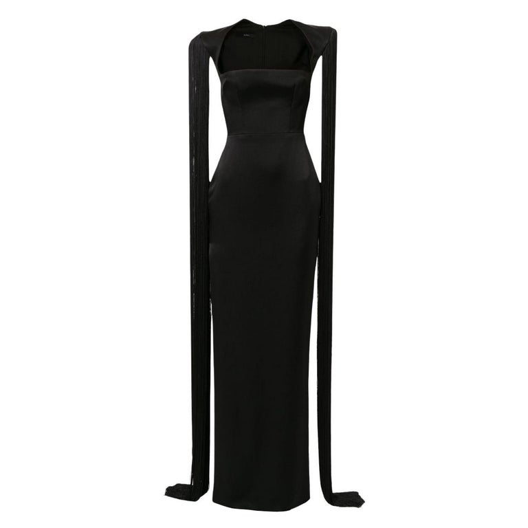 slim fit dress slacks ALEX PERRY RUCHED SATIN GOWN – TheLuxeLend main image 1