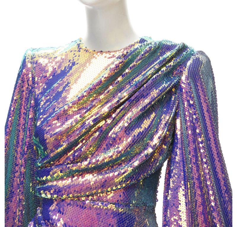 ALEX PERRY Jackson iridescent sequins puff sleeve wrap mini dress UK6 XS
Reference: AAWC/A00161
Brand: Alex Perry
Material: Polyester
Color: Purple
Pattern: Sequins
Lining: Fully Lined
Extra Details: Purple iridescent sequins. Shoulde padded. Billow