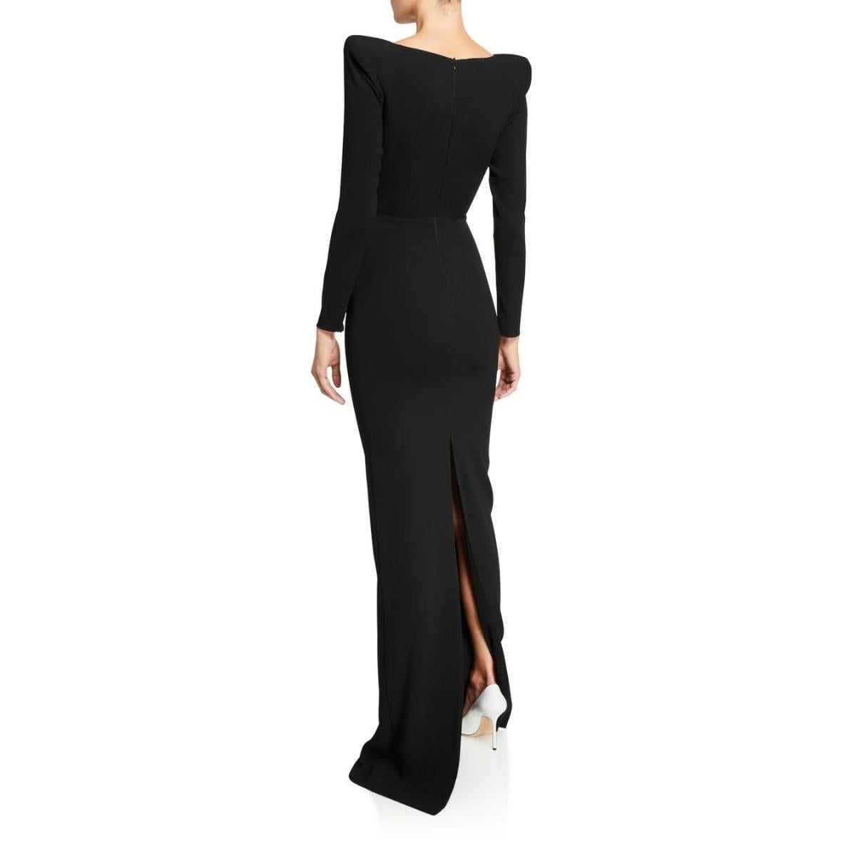 Black Alex Perry Long-Sleeve Column Gown sz AU 14 US10