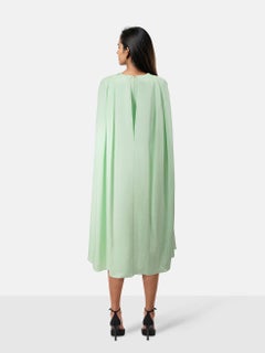 Alex Perry Mint Satin Crepe Crew Cape Dress Size XXS