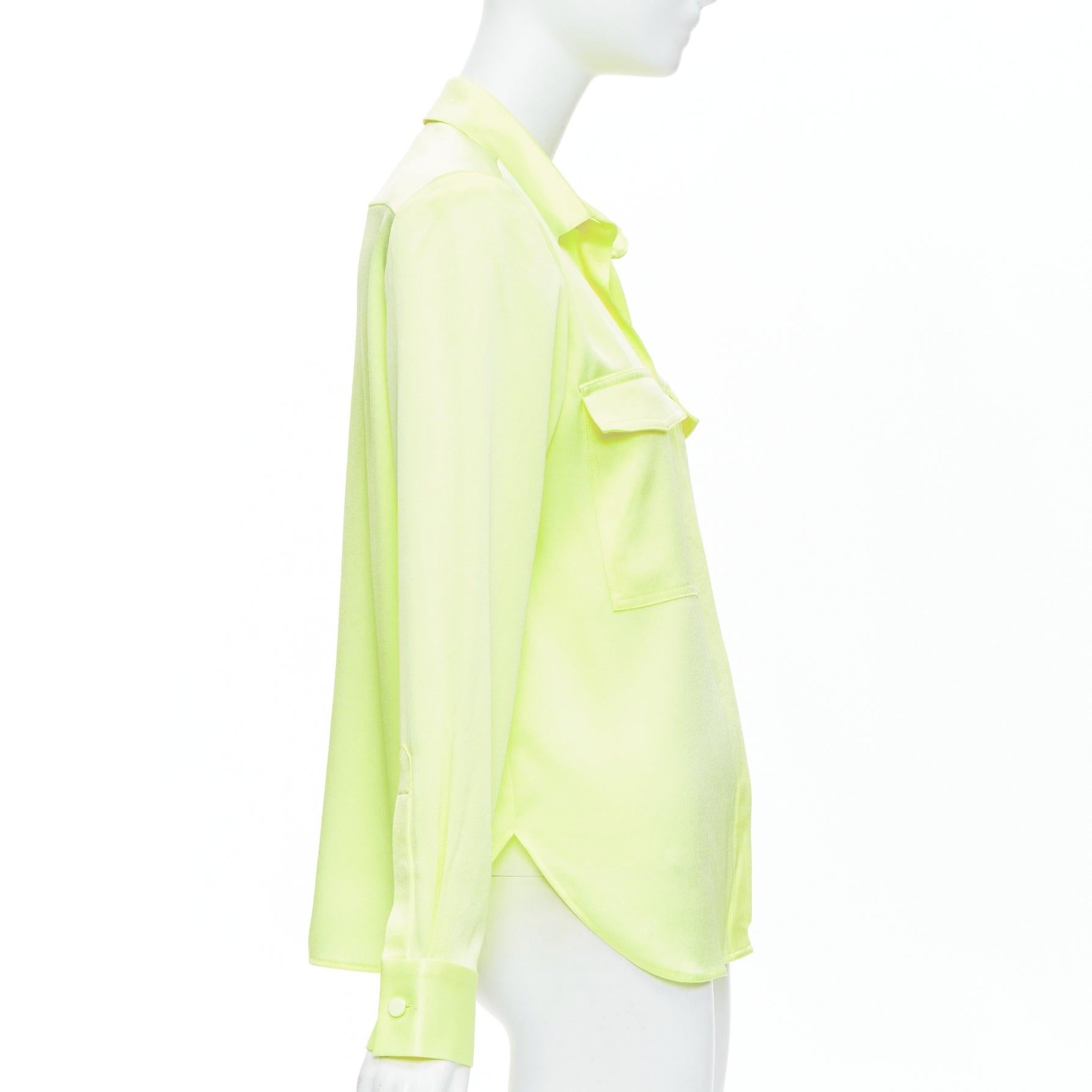 ALEX PERRY neon yellow padded shoulder button down overshirt UK8 S In condizioni ottime in vendita a Hong Kong, NT
