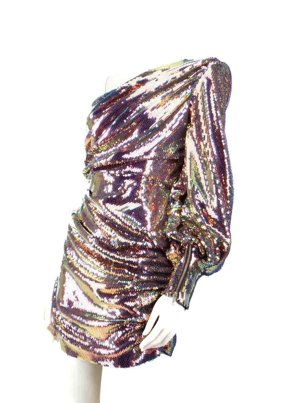 Alex Perry One-Shoulder Sequin Mini Dress Size S In New Condition In London, GB