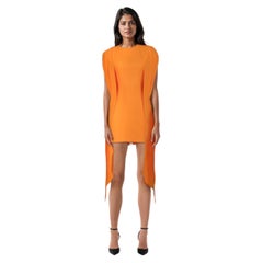 Alex Perry Orange Drape Detail Bodycon Dress Size M