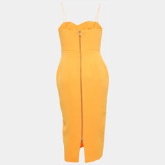Alex Perry Orangefarbenes Lee Midikleid aus Stretch-Krepp M