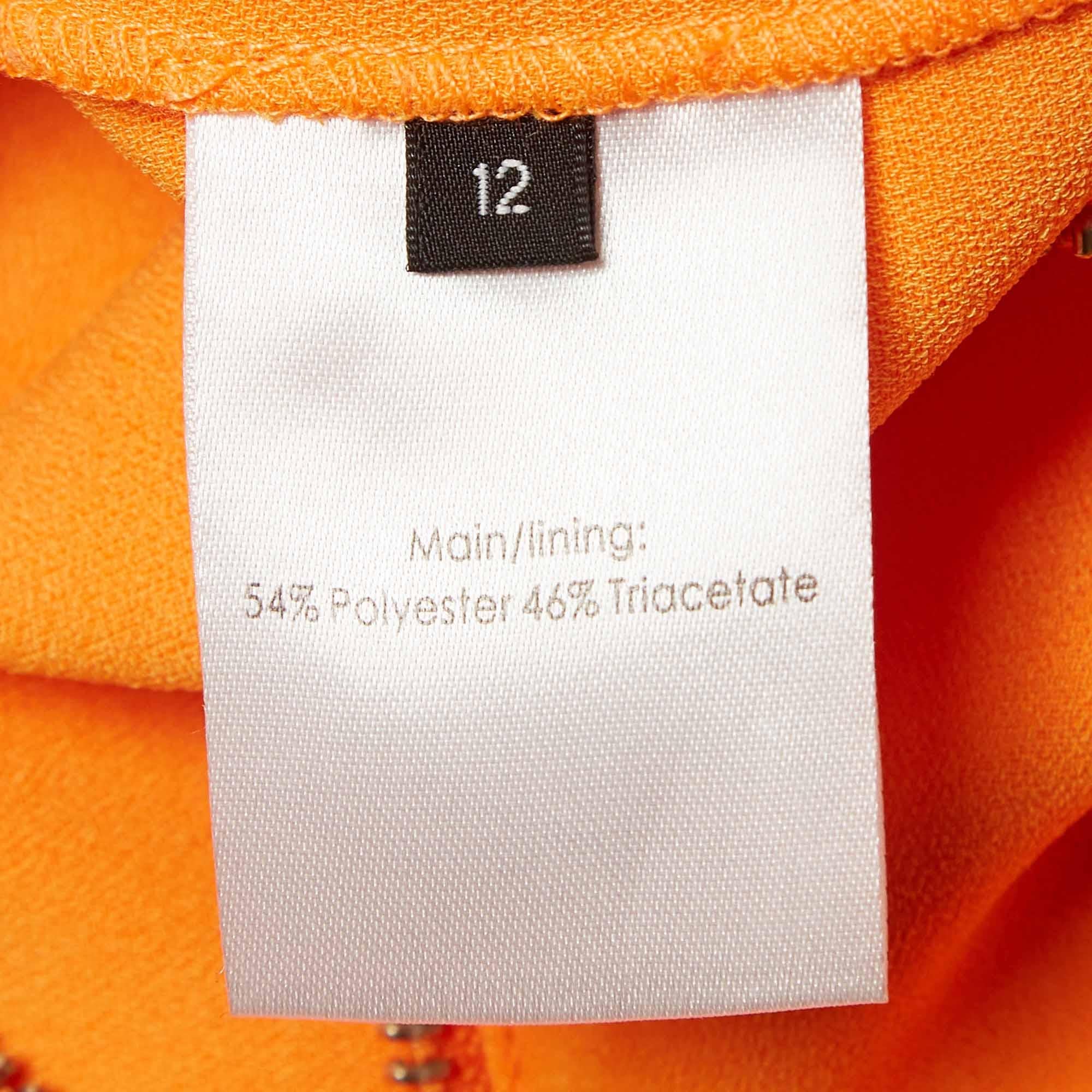 Alex Perry - Robe midi Lee orange en crêpe extensible M Neuf - En vente à Dubai, Al Qouz 2