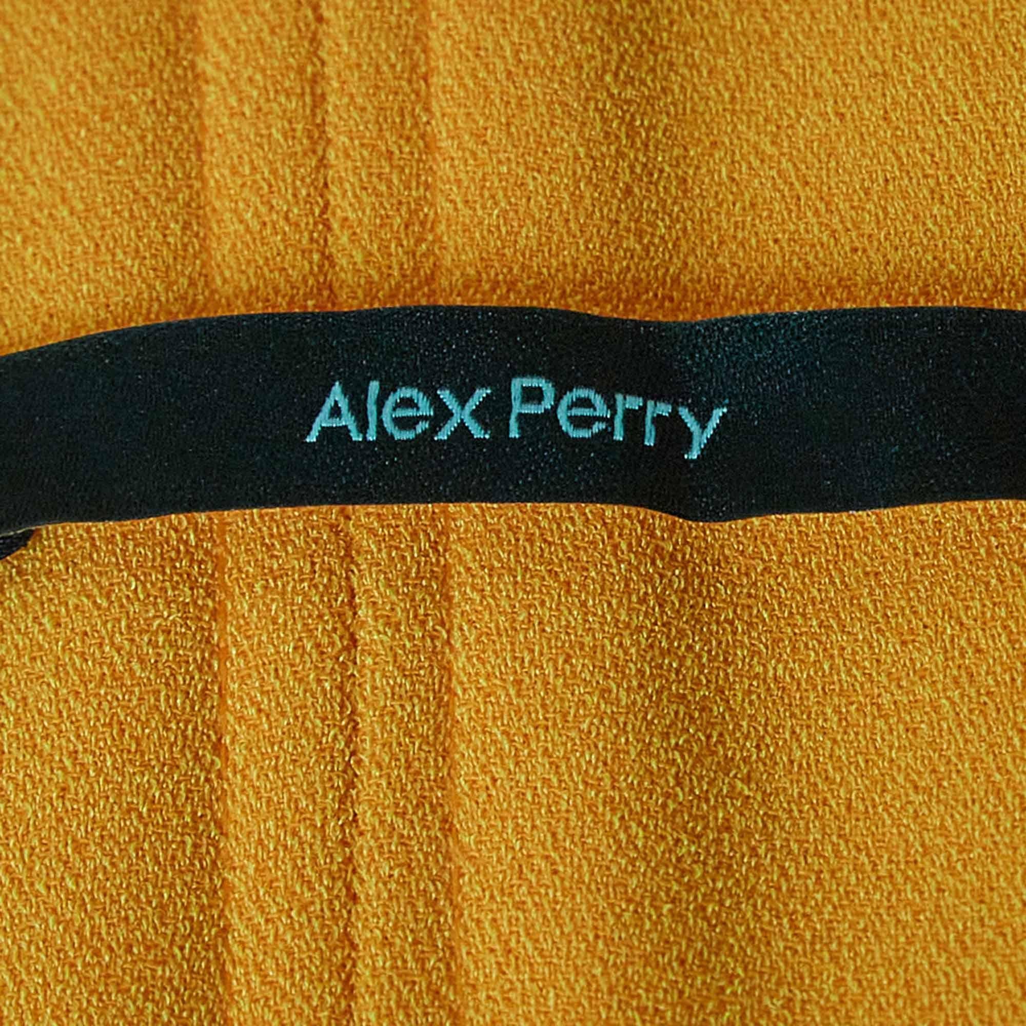 Alex Perry - Robe midi Lee orange en crêpe extensible M en vente 1