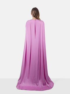 Alex Perry Pink V-Neck Maxi Cape Dress Size L