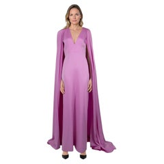 Alex Perry Pink V-Neck Maxi Cape Dress Size L