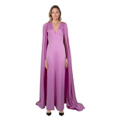 Alex Perry Rosa Maxi-Cape-Kleid mit V-Ausschnitt Größe L