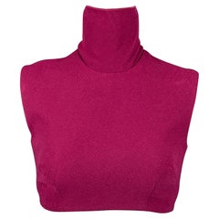 ALEX PERRY Size 6 Raspberry Stretch Crepe Blake Turtleneck Crop Top