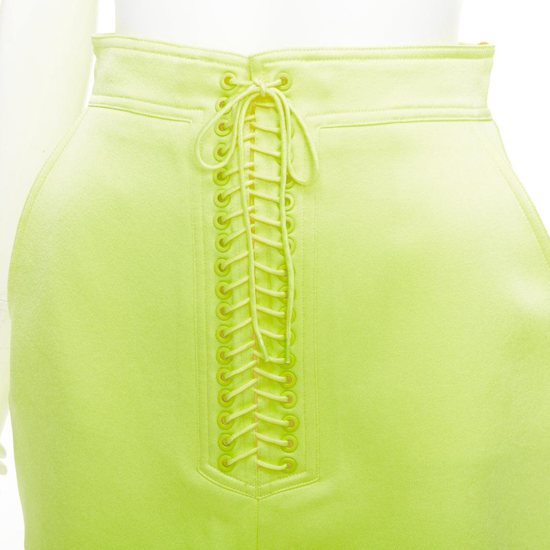 ALEX PERRY Spence neon yellow satin lace up rounded mini skirt UK6 XS
Reference: AAWC/A01324
Brand: Alex Perry
Model: Spence
Material: Triacetate
Color: Yellow
Pattern: Solid
Closure: Zip
Lining: Yellow Fabric
Extra Details: he Spence mini skirt