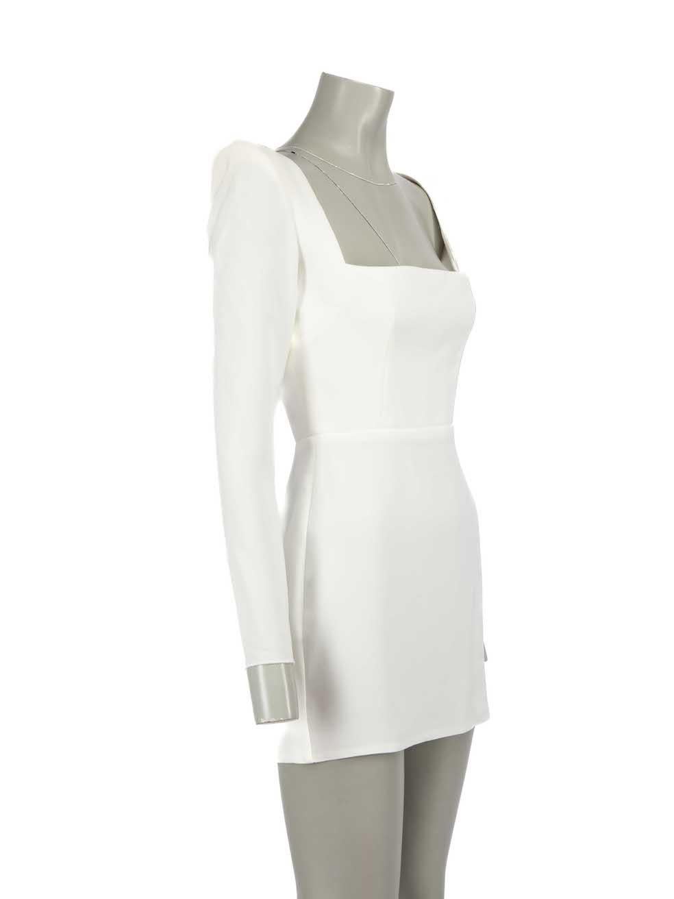 CONDITION is Never worn, with tags. No visible wear to dress is evident on this new Alex Perry designer resale item.
 
Details
Aaron
White
Polyester
Dress
Square neck
Long sleeves
Zipped cuffs
Mini
Shoulder pads
Back open ended double zip fastening
