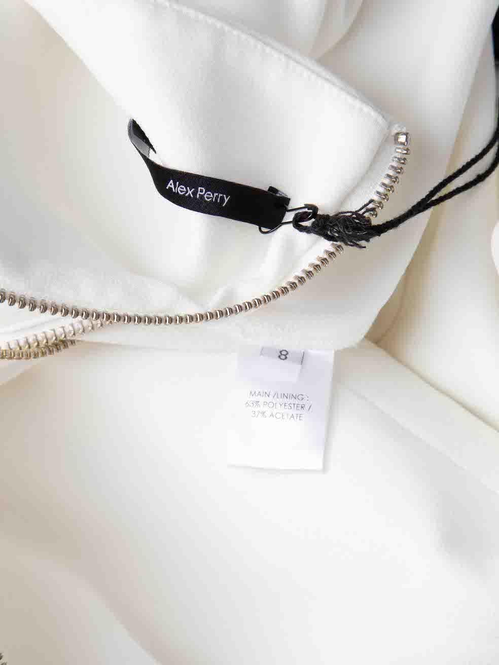 Alex Perry White Aaron Square Neck Mini Dress Size S In New Condition In London, GB