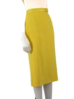 Alex Perry Yellow Midi Pencil Skirt Size L