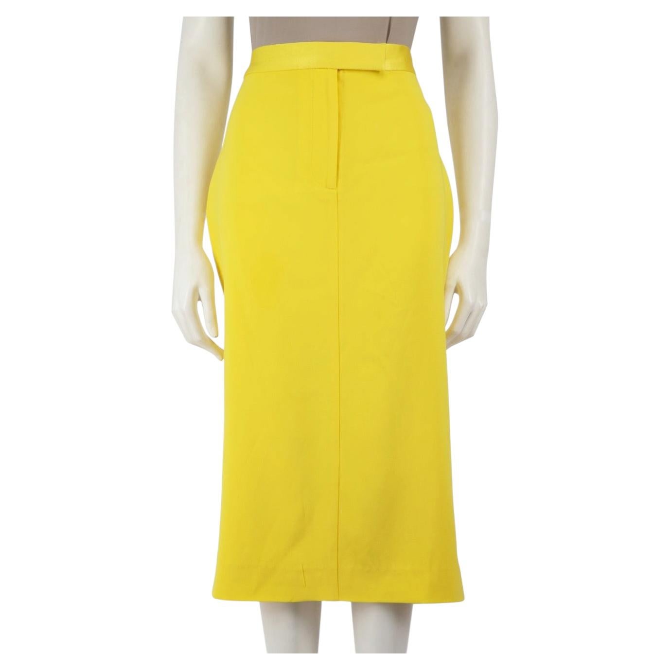 Alex Perry Yellow Midi Pencil Skirt Size L