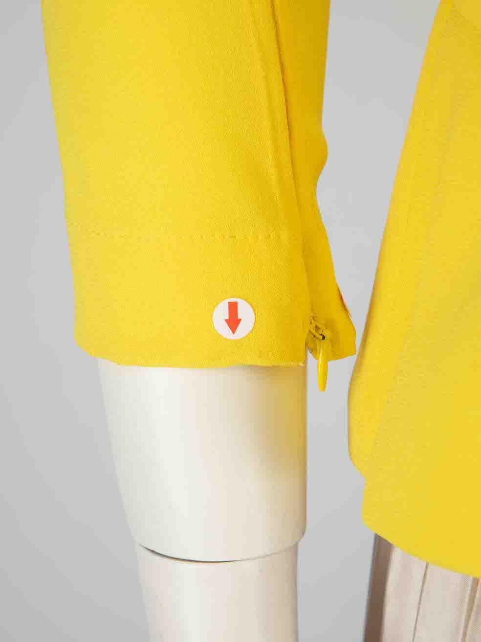 Alex Perry Yellow Strap Detail Long Sleeve Top Size M For Sale 2