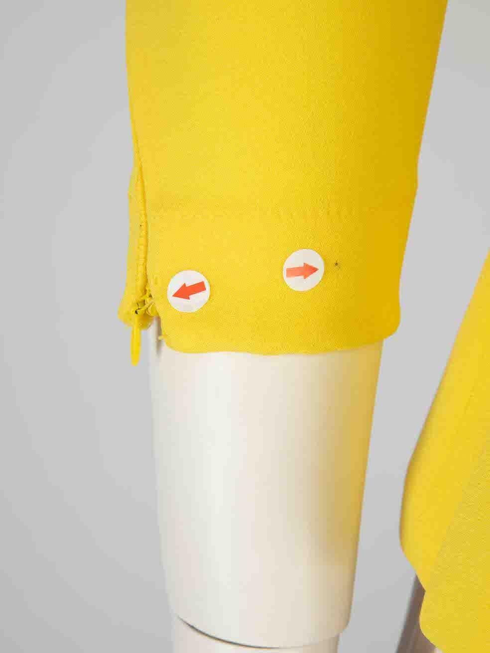 Alex Perry Yellow Strap Detail Long Sleeve Top Size M For Sale 3