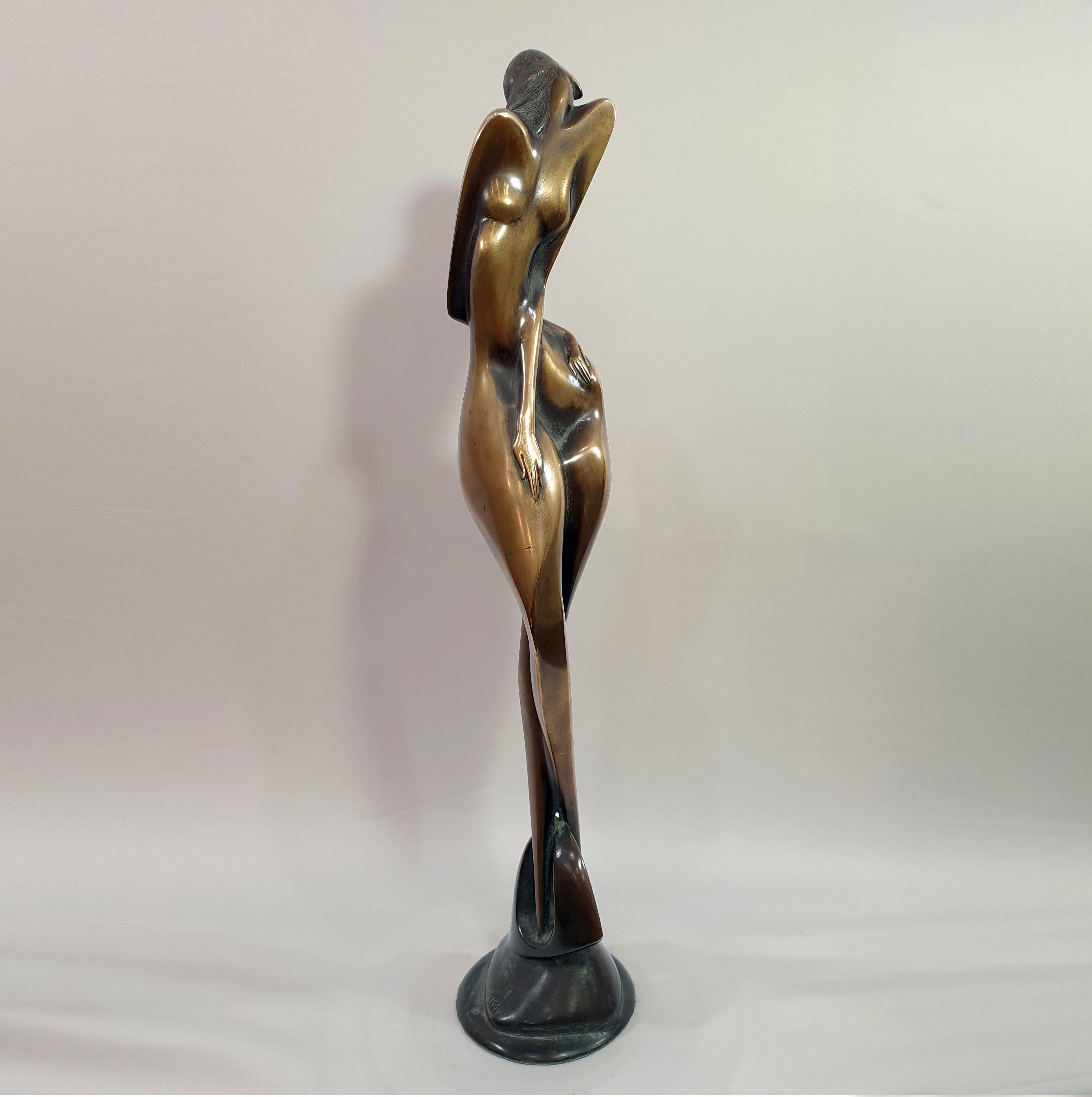Awakening. cast bronze sculpture. Figurative realism. vintage 1994