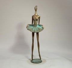 Standing Ballerina Sculpture, Bronze, Academic Style, Signed, 2/5