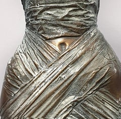 Torso in Drapery Sculpture, Realist Style, Stone and Bronze, 1980s