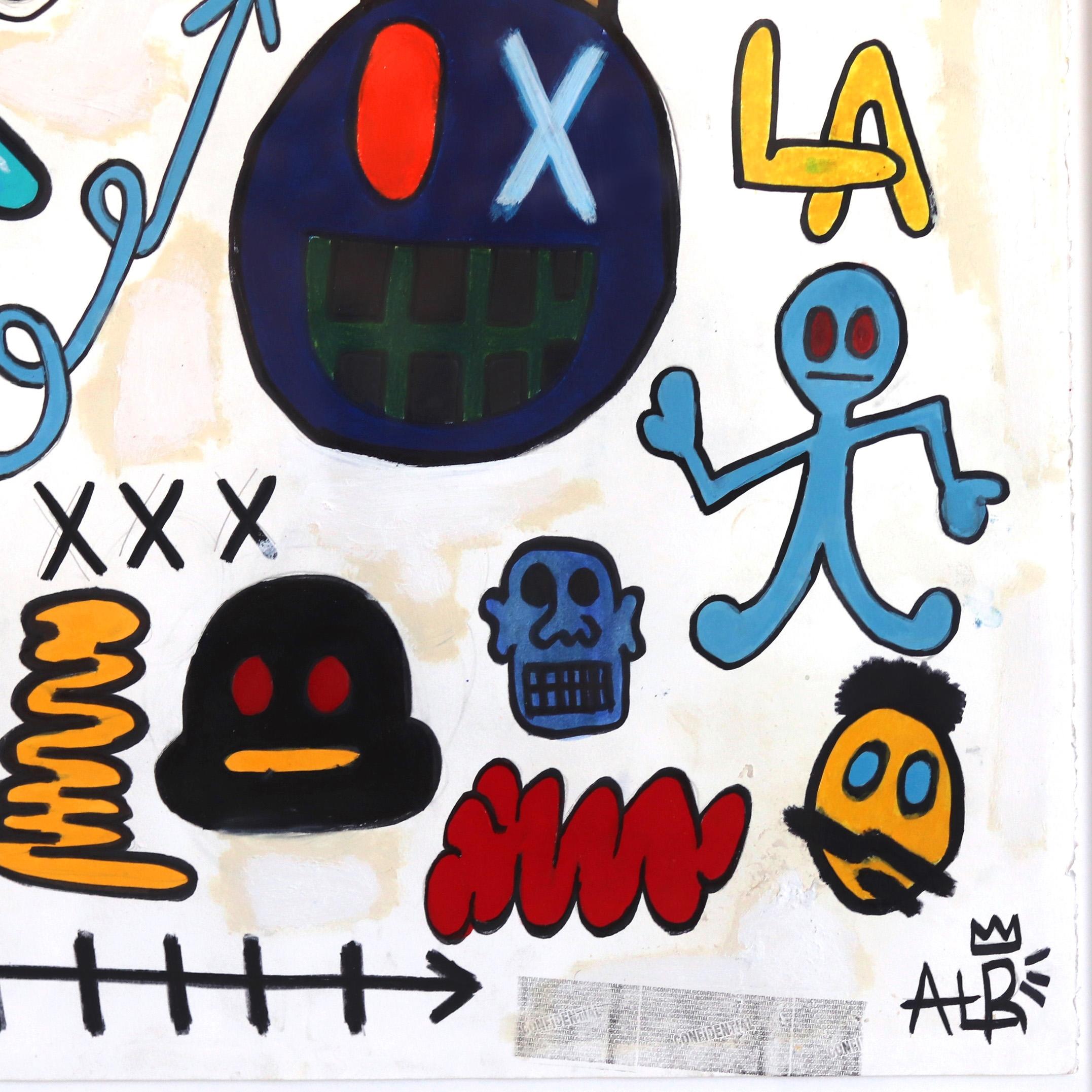 Aspen to LA – Buntes, figuratives, abstraktes, gerahmtes Original-Street-Kunstgemälde im Angebot 3
