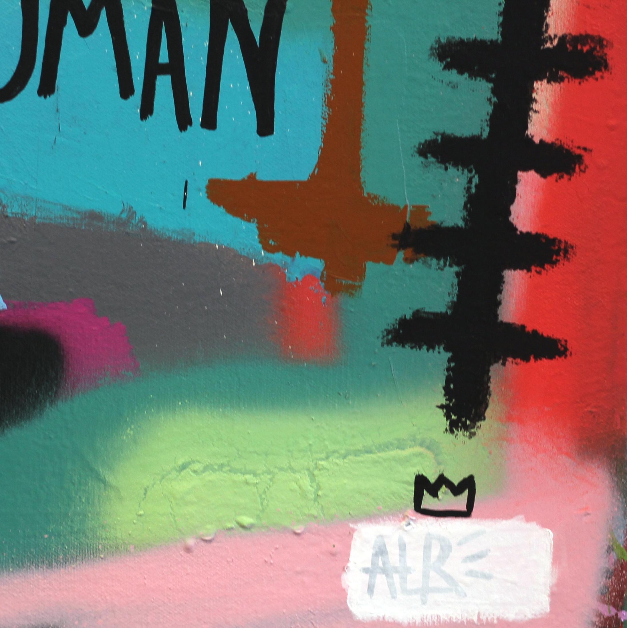 Placement - Basquiat Style Colorful Original Street Art Word Figure Painting en vente 5