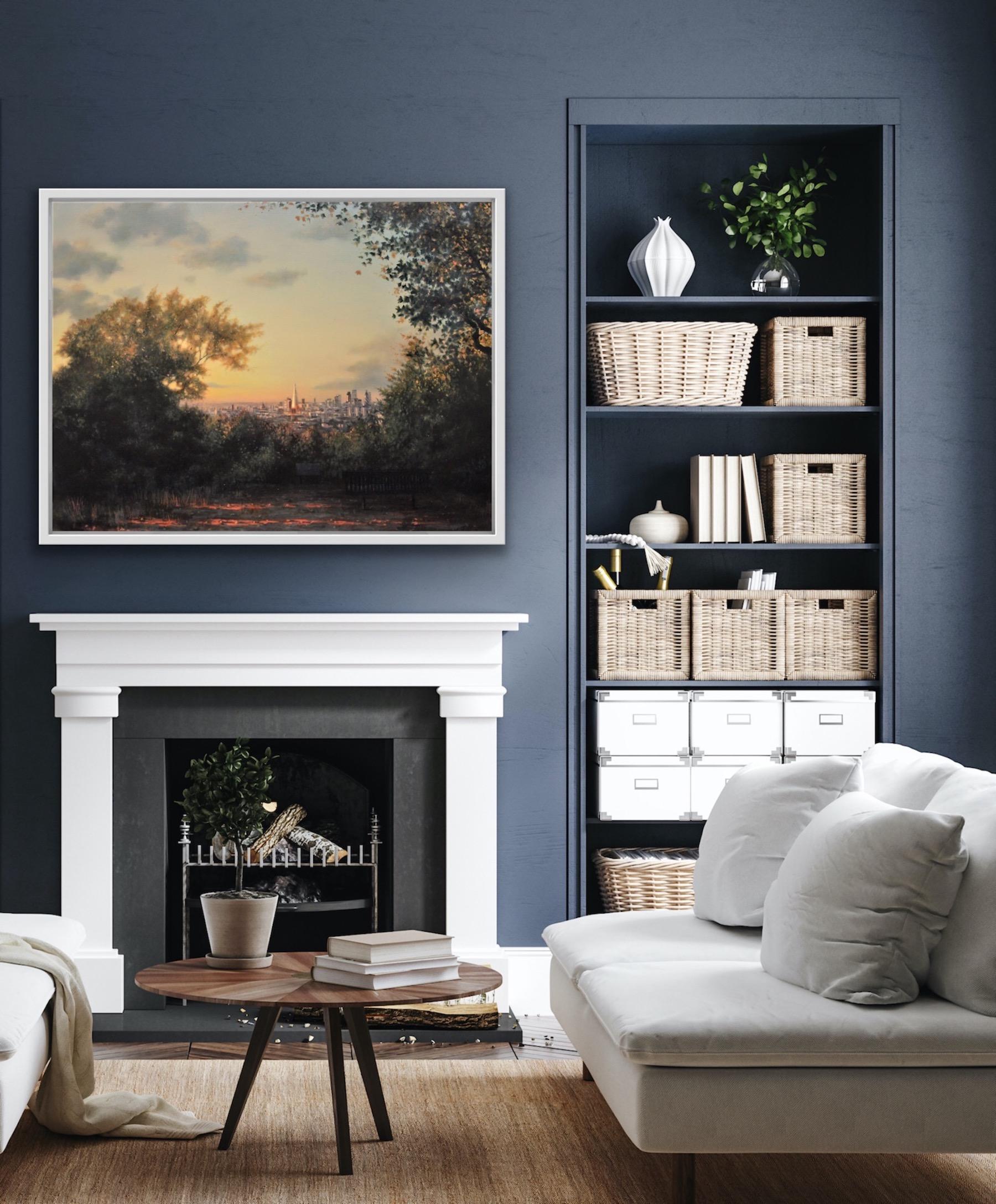 One Tree Hill (Honor Oak Park), Realist Baroque Style London Cityscape Painting For Sale 1
