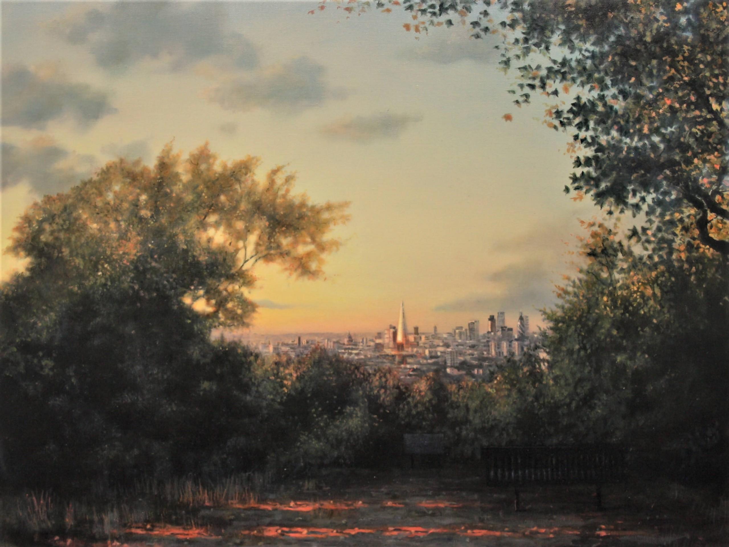 One Tree Hill (Honor Oak Park), Realist Baroque Style London Cityscape Painting