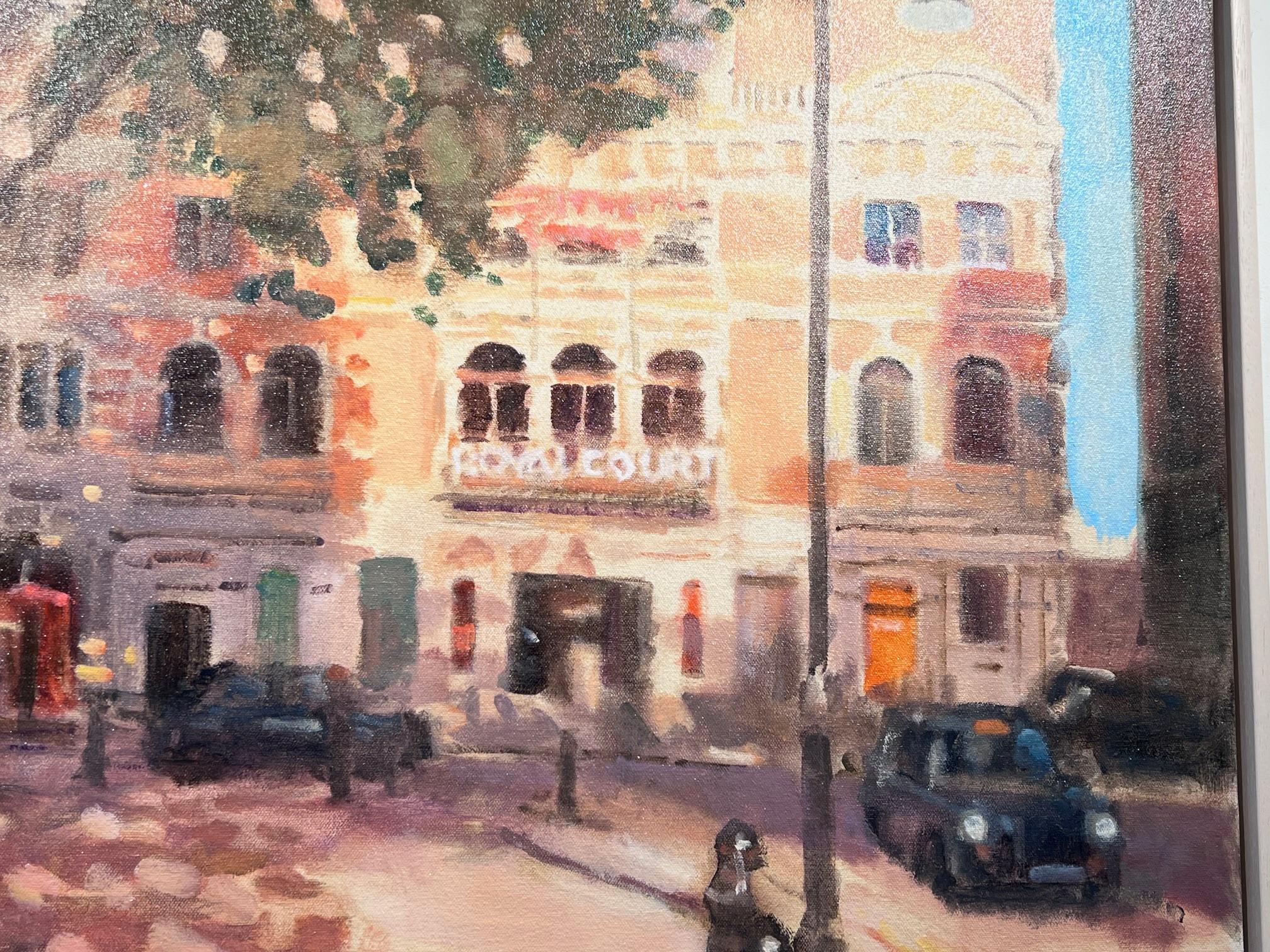 Sloan Square - peinture à l'huile originale d'un paysage urbain-œuvre d'art contemporain - Impressionnisme Painting par Alex Rennie