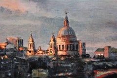 Sundown (Southbank), Alex Rennie, Oil on board, Original painting, London art