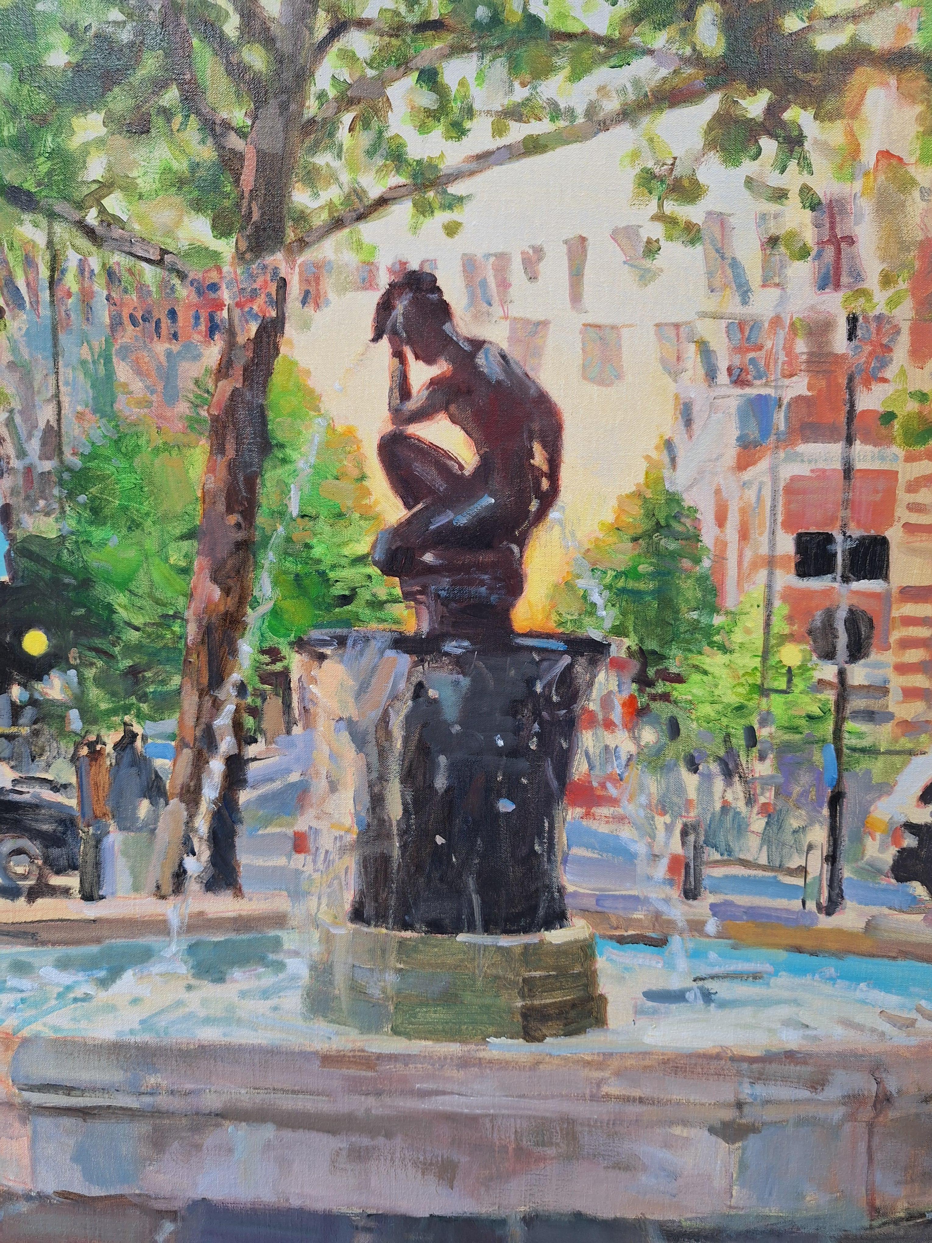 Questa eccezionale opera d'arte è attualmente in mostra e in vendita presso la Signet Contemporary Art Gallery e online.

Ricco di atmosfera e di charme civico, Venus, Sloane Square di Alex Rennie è un vibrante ritratto di un amato punto di