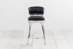 Alex Roskin, chaise haute / tabouret de bar en aluminium, États-Unis