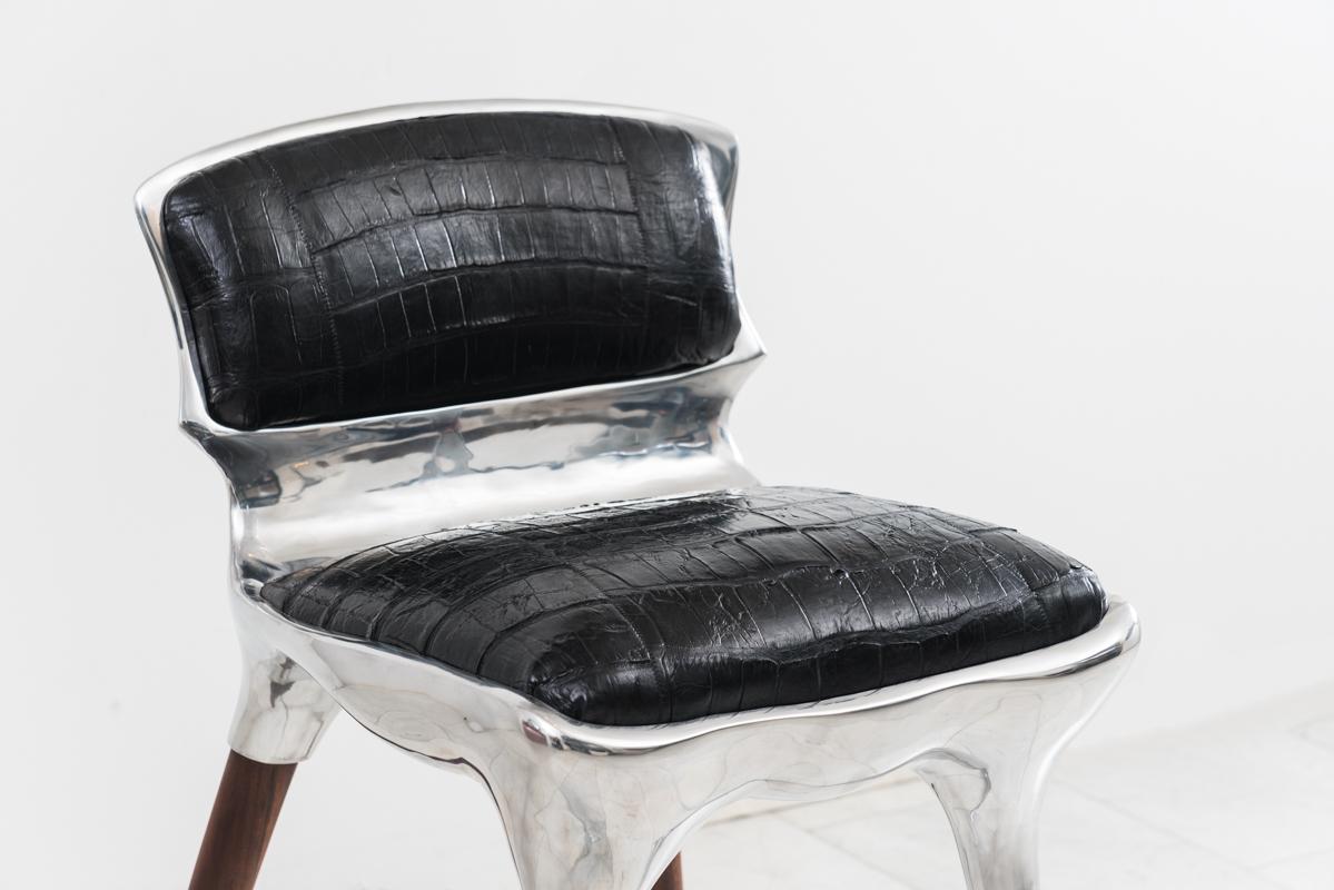 Alex Roskin, chaise haute / tabouret de bar en aluminium, États-Unis Neuf - En vente à New York, NY