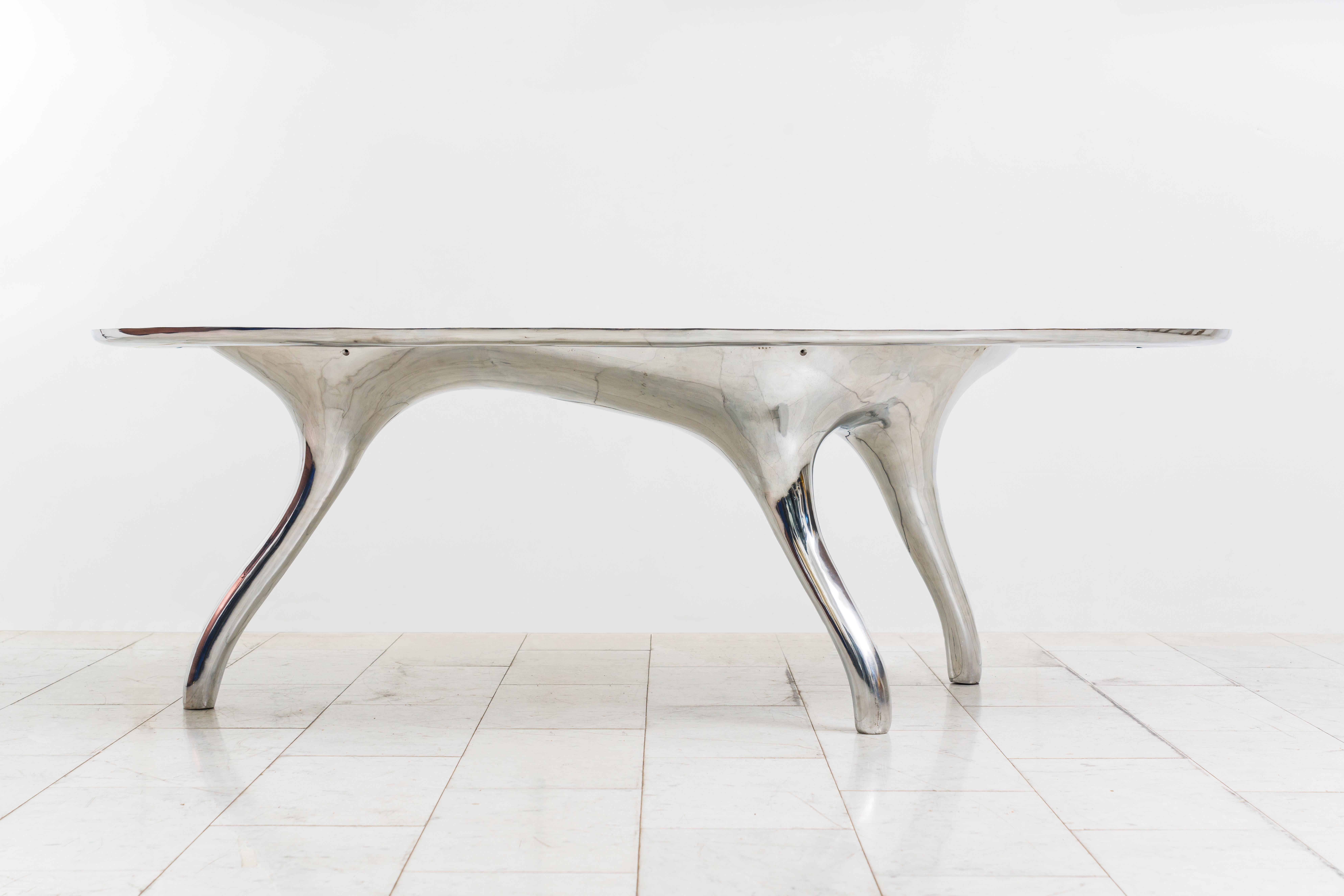 Alex Roskin, table Trois Jambes avec plateau à lunettes, États-Unis Neuf - En vente à New York, NY